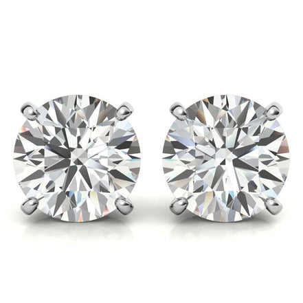 Moissanite Round cut Push Back Stud Earring