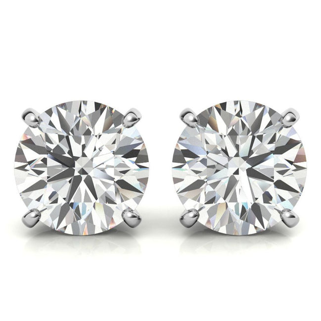 Moissanite Round cut Push Back Stud Earring