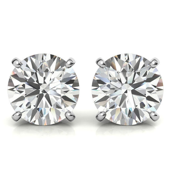 Moissanite Round cut Push Back Stud Earring