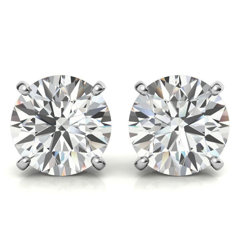 Moissanite Round cut Push Back Stud Earring