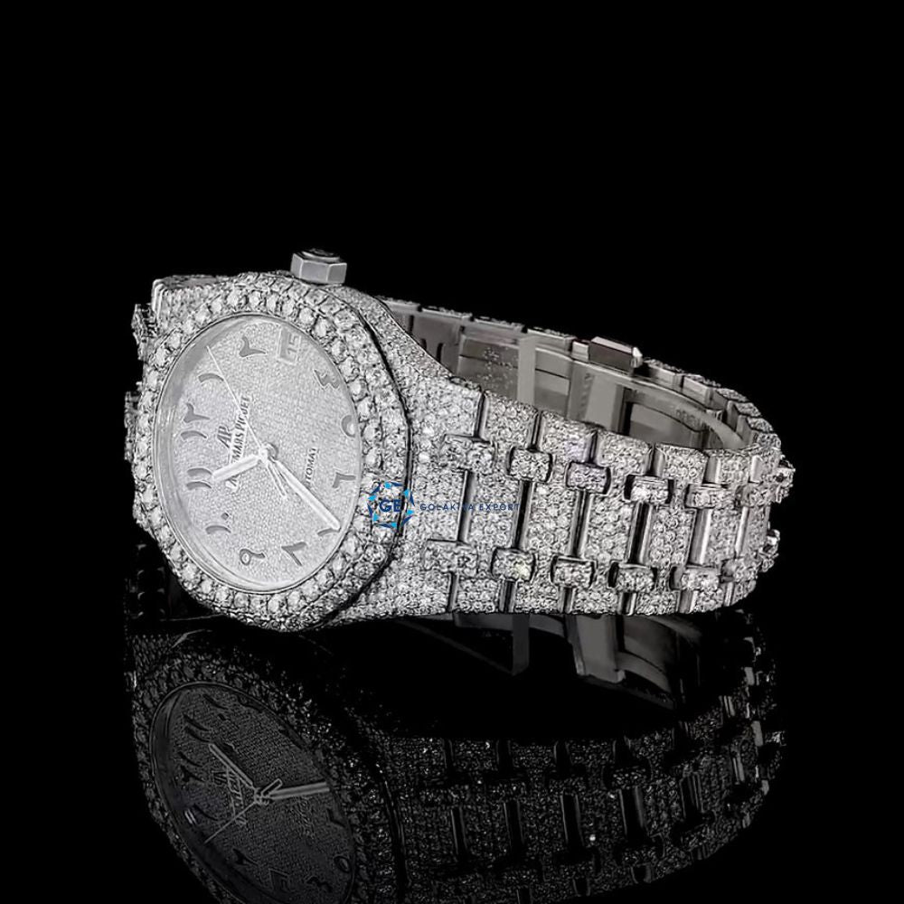 Automatic Stainless Steel Moissanite Wrist Watch