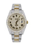 Custom Moissanite Dual Tone Datejust Wrist Watch