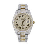 Custom Moissanite Dual Tone Datejust Wrist Watch