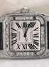 Black Lather Belt Moissanite Fancy Wrist Watch For Men's