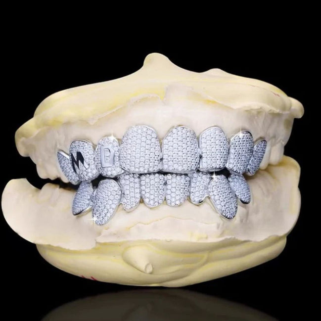 Custom Latter Moissanite Diamond 8 Top 8 Bottom Grillz