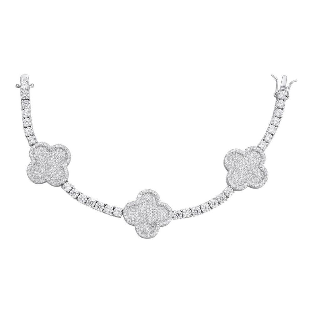 925 Sterling Silver Clover Tennis Bracelet