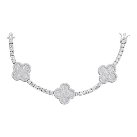 925 Sterling Silver Clover Tennis Bracelet
