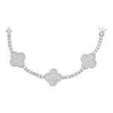 925 Sterling Silver Clover Tennis Bracelet