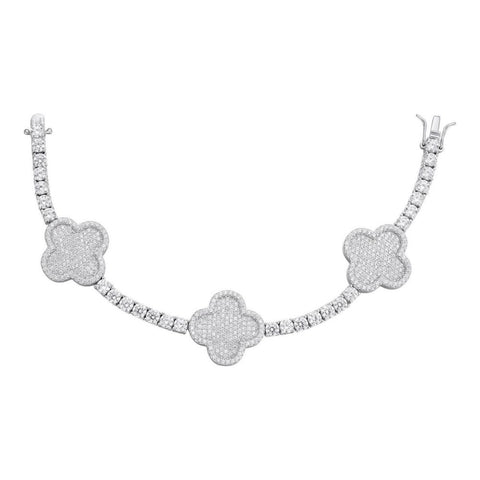 925 Sterling Silver Clover Tennis Bracelet