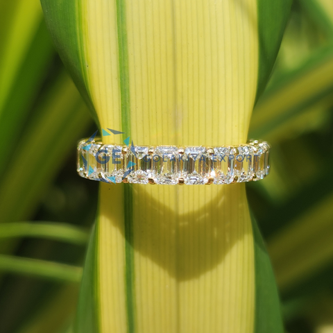 Full Eternity Emerald Cut Lab Grown Diamond Wedding  Band
