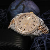 Handcrafted Dual Tone Automatic Moissanite Watch