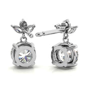 Elegant Leaf Cluster Design Moissanite Drop Earrings