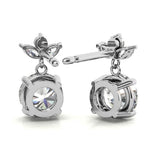 Elegant Leaf Cluster Design Moissanite Drop Earrings
