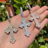 Iced Out Moissanite Diamond Criss Cross Pendant