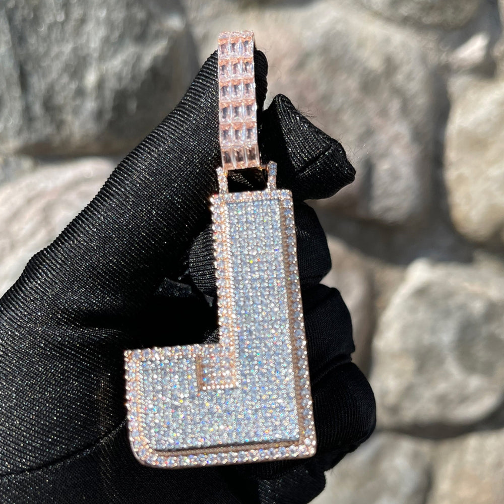 Iced Out Luxury Moissanite Letter Pendant For Men's