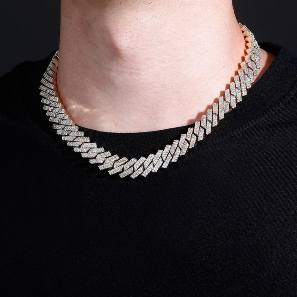 Colorless Moissanite Hip Hop Chain For Men's