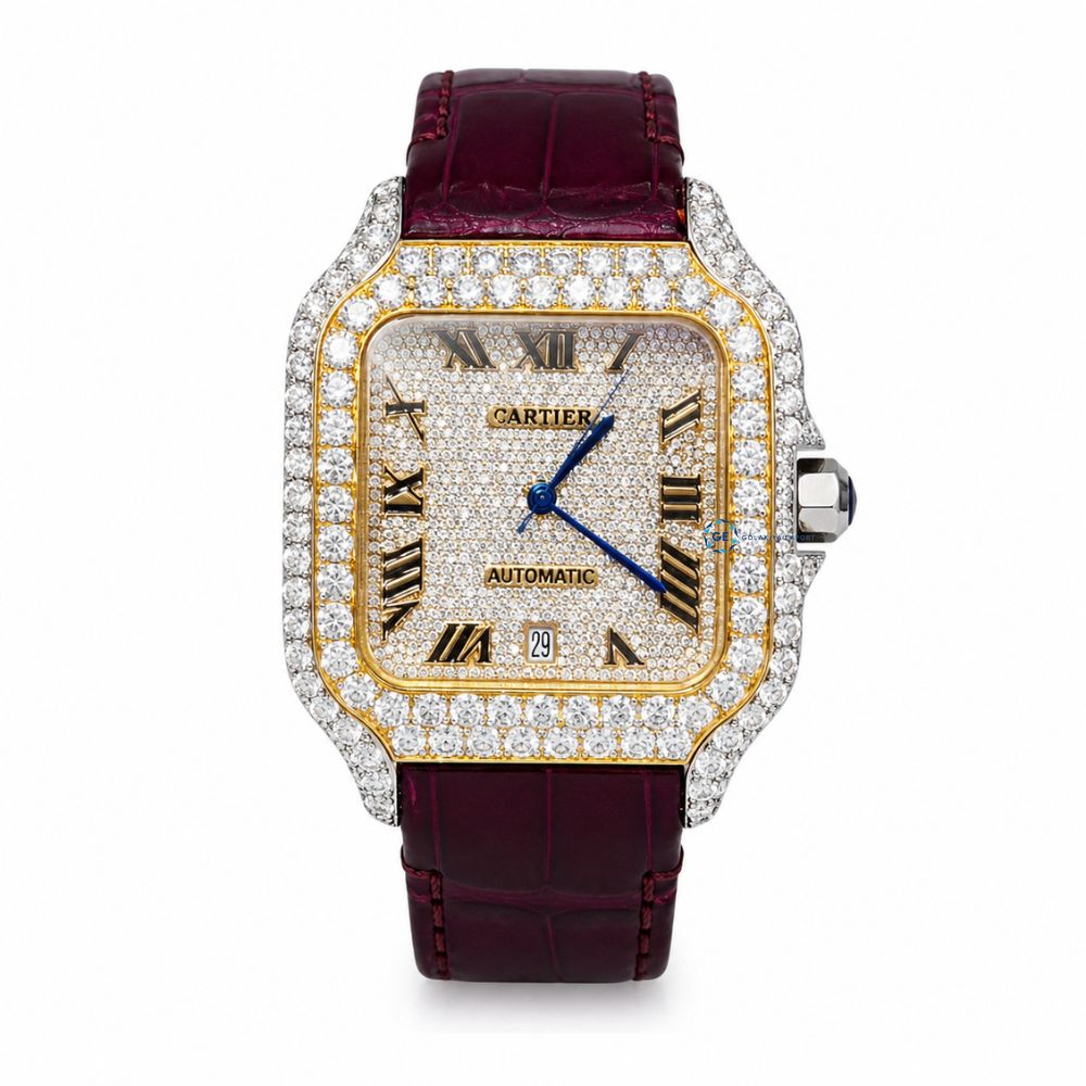 Leather Belt Moissanite Luxury Daily Wear Watch