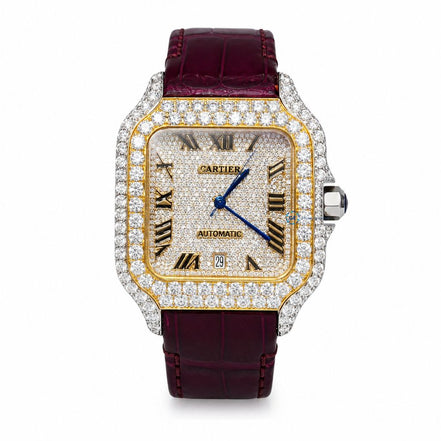 Leather Belt Moissanite Luxury Daily Wear Watch