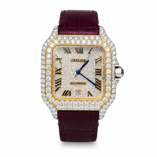 Leather Belt Moissanite Luxury Daily Wear Watch