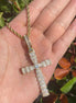 Baguette Moissanite Hip Hop Bling Cross Pendant Chain