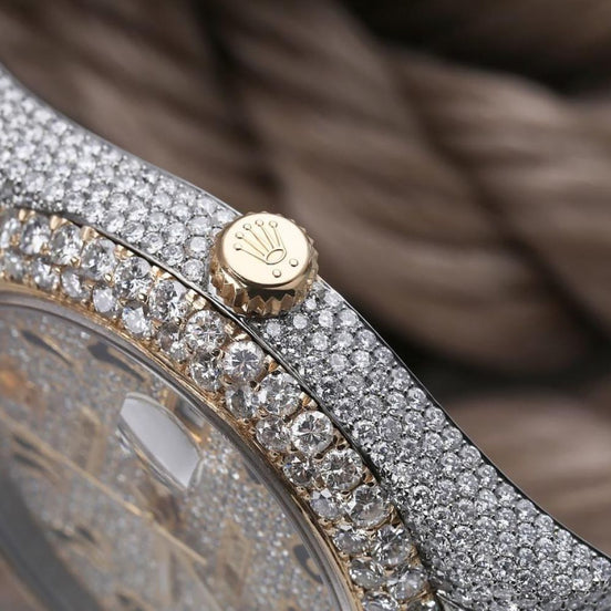 Datejust Moissanite Diamond Dual Tone Watch