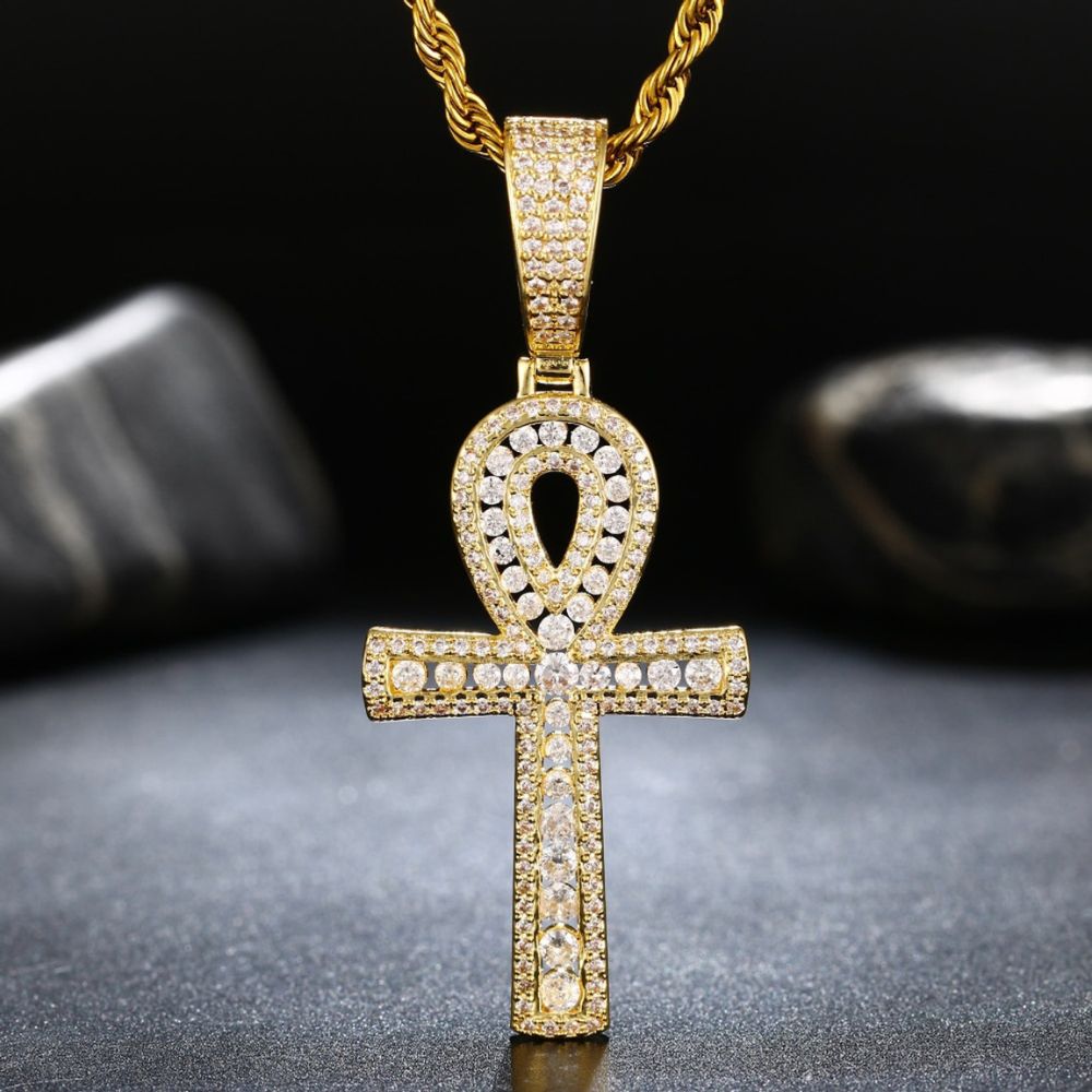 Hip Hop Key Cross Moissanite Diamond Men's Nacklace