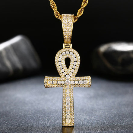 Hip Hop Key Cross Moissanite Diamond Men's Nacklace