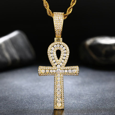 Hip Hop Key Cross Moissanite Diamond Men's Nacklace