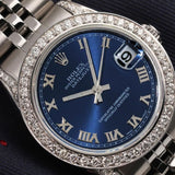 Blue Roman Number Moissanite Men's Watch