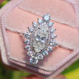 Marquise Cut Vintage Halo Engagement Ring