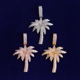 Palm Tree 925 Sterling Silver Moissanite Diamond Pendant