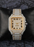 Bust Down Dual Tone Stainless Steel Moissanite Watch