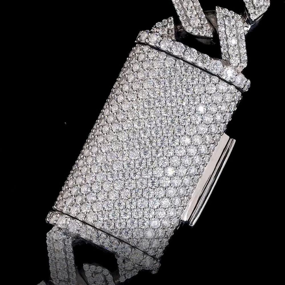 Full Moissnaite Diamond Iced Out Cuban Link Chain For Men's