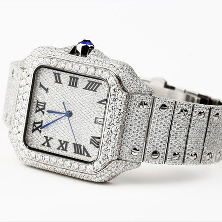 Fully Iced Out Moissanite Luxury Men's Watch