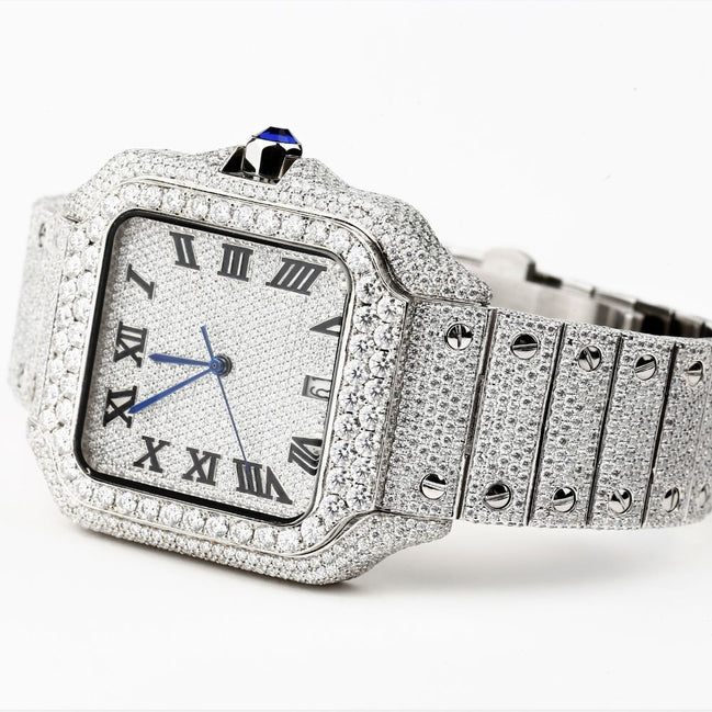 Fully Iced Out Moissanite Luxury Men's Watch