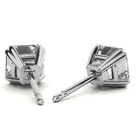 Asscher Cut Moissanite Lightweight Stud Earrings