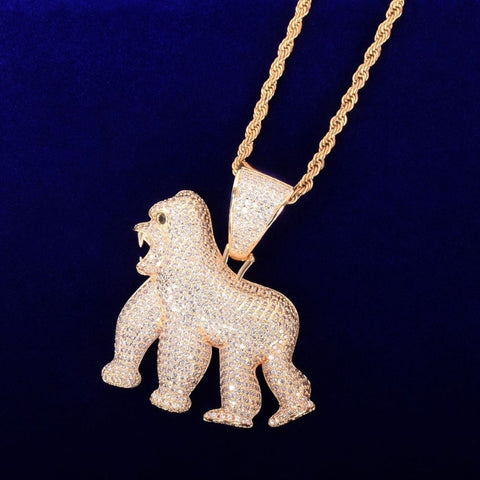 Hip Hop Moissanite Diamond Gorilla Men's Pendant