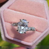 Oval Cut White Gold lab Grow Diamond Engagement Ring