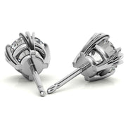 Round Cut Triple Prong Moissanite Small Earrings