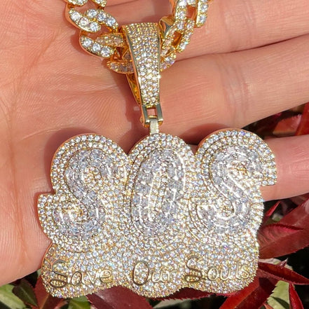 Bubble Letter Moissanite Diamond Custom Pendant