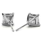 Small Princess Cut Moissanite Dainty Earrings