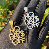 No Days Off Moissanite Hip Hop Pendant Chain Necklace