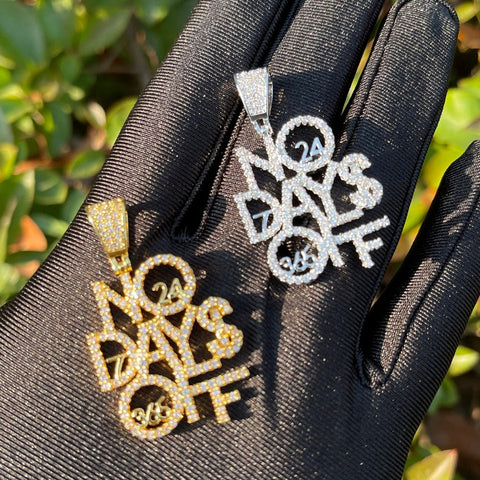 No Days Off Moissanite Hip Hop Pendant Chain Necklace
