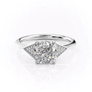 Unique Style Cushion Cut Moissanite Diamond Engagement Ring