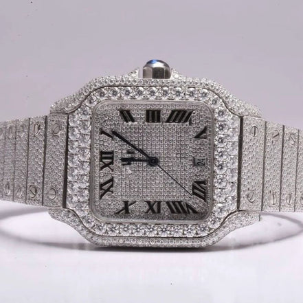 Colorless Moissanite Iced Out Watch For Him