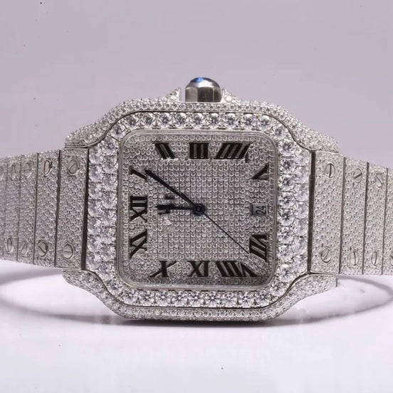 Colorless Moissanite Iced Out Watch For Him