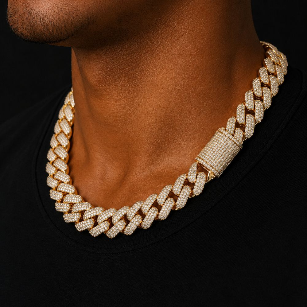 Moissanite Iced Out Luxury Cuban Link Chain For Men's