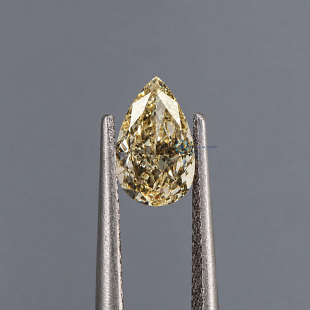 Yellow Pear Cut Lab Grown Diamond, IGI Certified Diamond