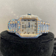 Moissanite Diamond Dual Tone Men's Luxury Watch