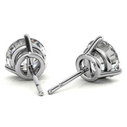 Daily Wear round Moissanite Stud Push Back Earrings